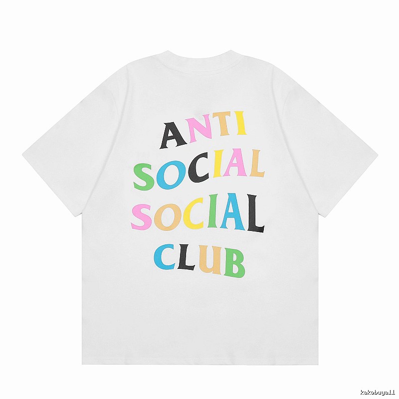 Anti Social Social Club Streetwear Logo T-shirt Black Orange Anti with Logo Accent
