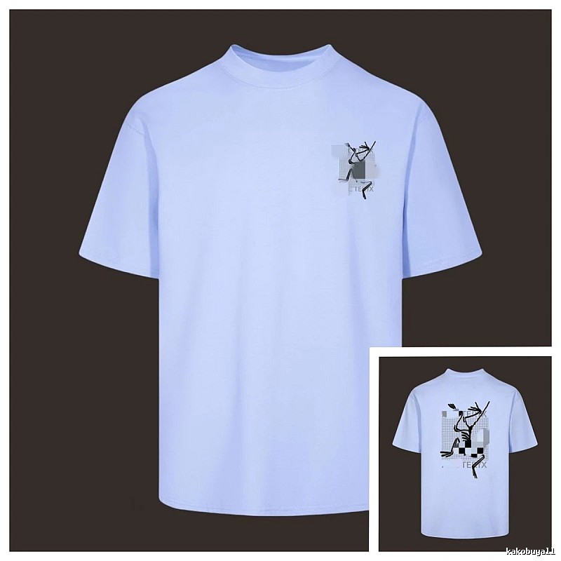 Arc'teryx Printed Trendy Style Light Blue Short-sleeved T-Shirt