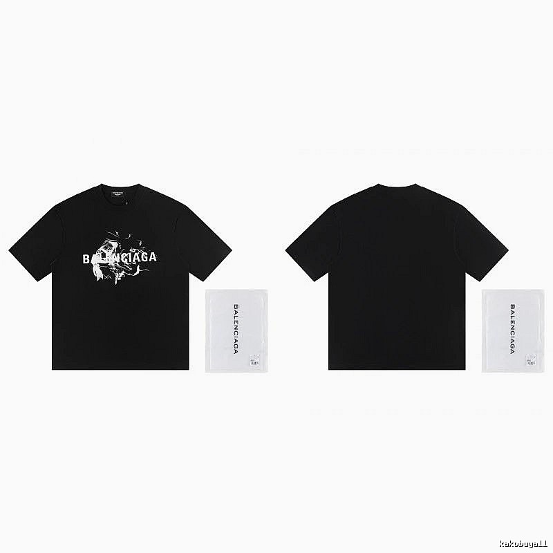 Balenciaga Distressed Print Cool Trendy Black T-Shirt