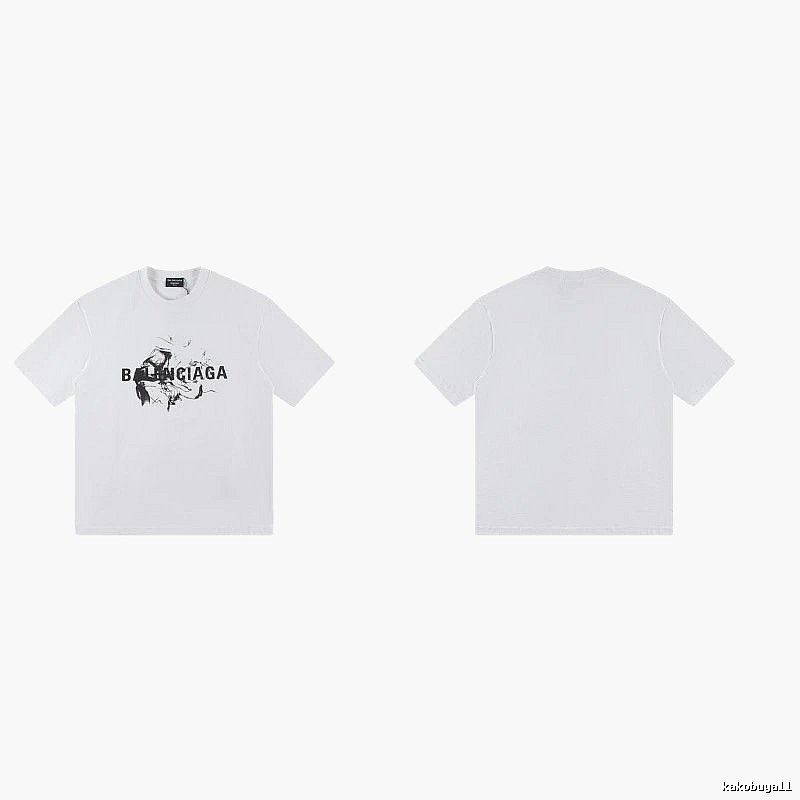 Balenciaga Graffiti Print Street Style White T-Shirt