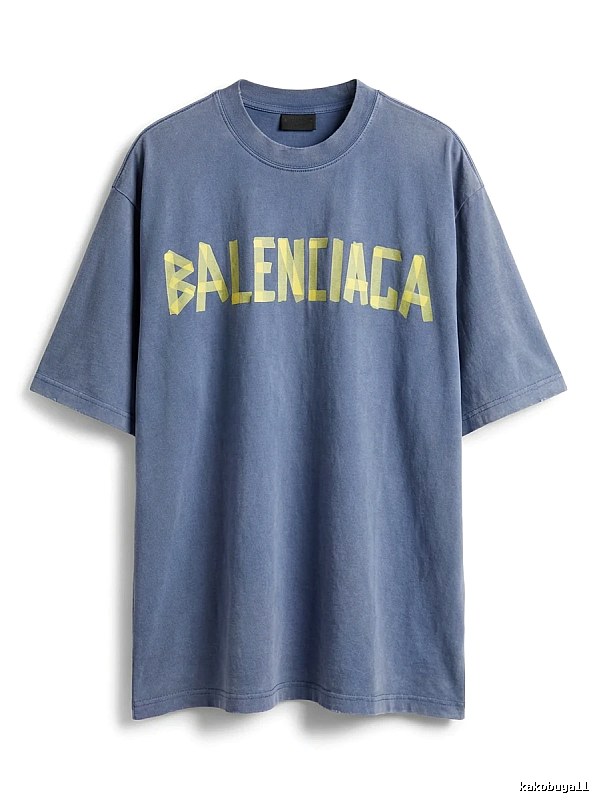 Balenciaga letter-style blue T-shirt