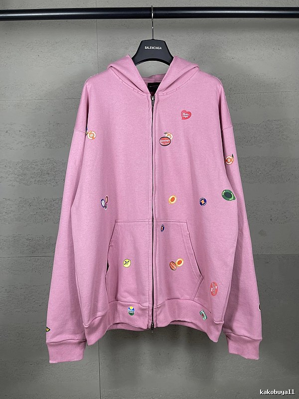Balenciaga printed pink hoodie
