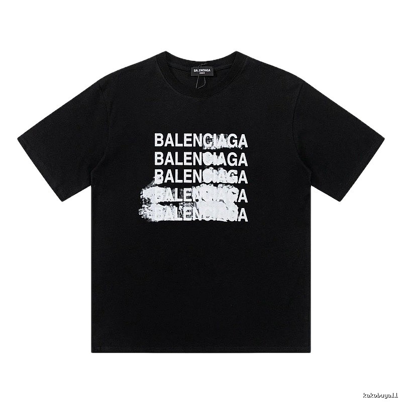 Balenciaga Repeated Print Trendy Black T-shirt