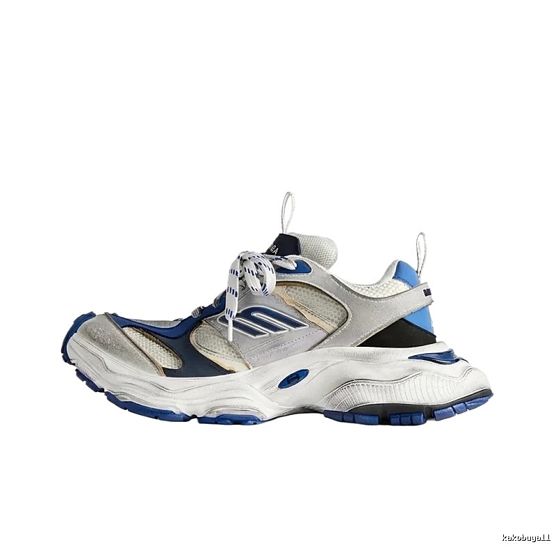 Balenciaga retro-style blue-gray sneakers