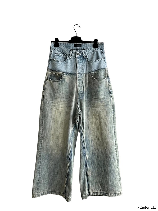 Balenciaga retro-style denim wide-leg pants