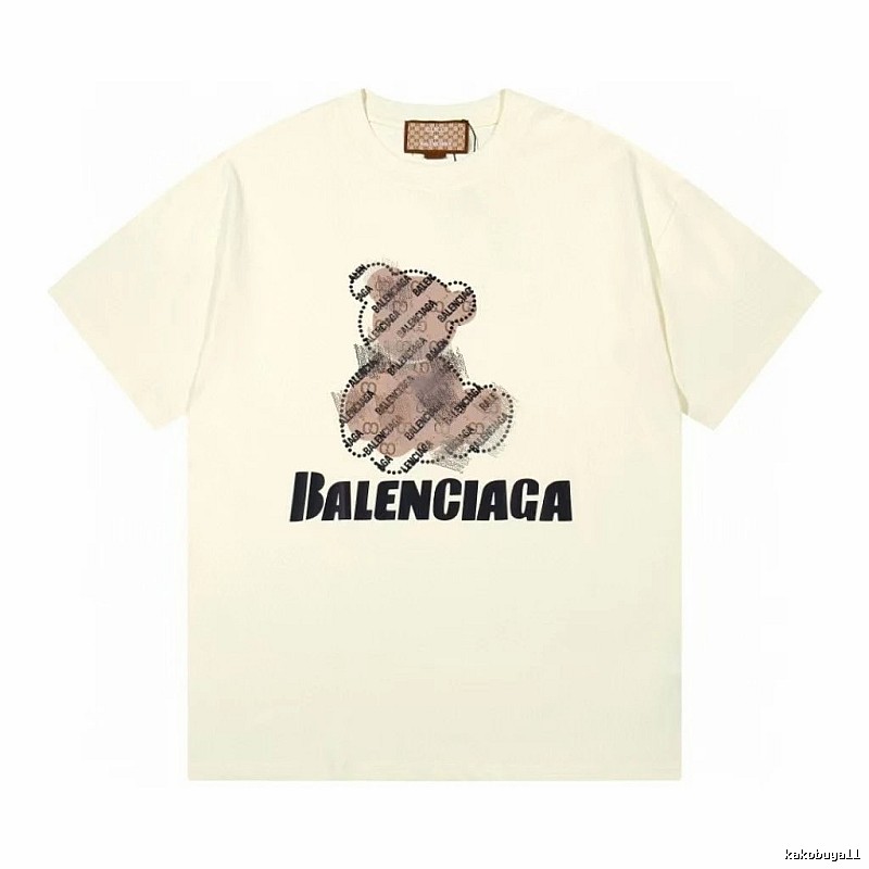 Balenciaga Trendy Off-white T-shirt with Bear Print