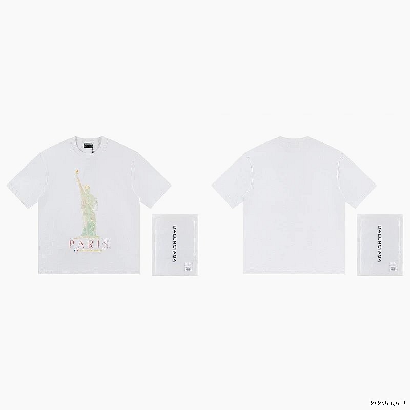 Balenciaga Trendy White T-shirt with Statue of Liberty Print