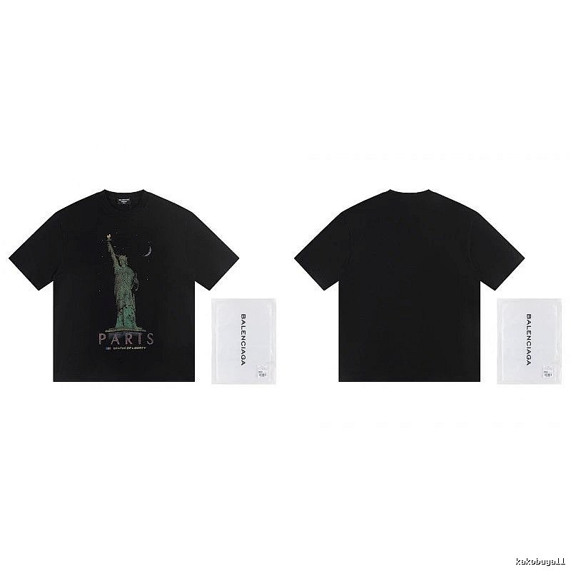 Balenciaga Vintage Style Statue of Liberty Black T-Shirt