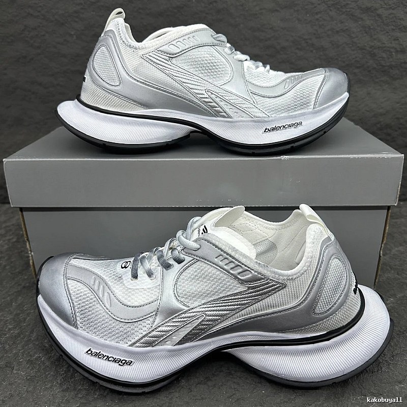 Balenciaga White Runner Sneaker with White Detail Photo Ready Styling