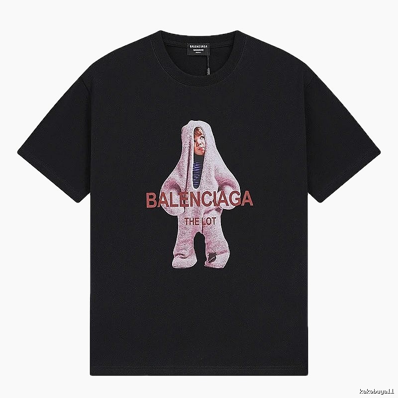 Balenciaga's childlike black T-shirt.