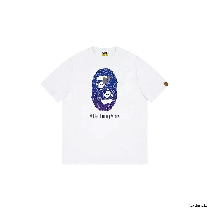 Bape ape face print short-sleeved white T-shirt