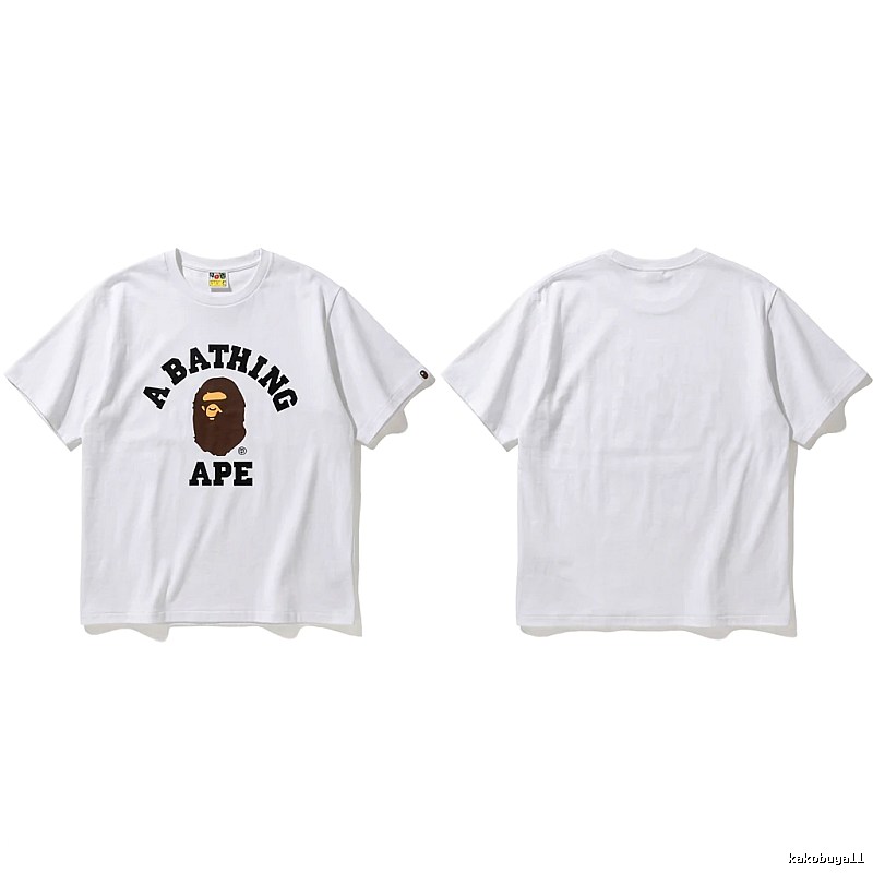 Bape ape head minimalist style white T-shirt