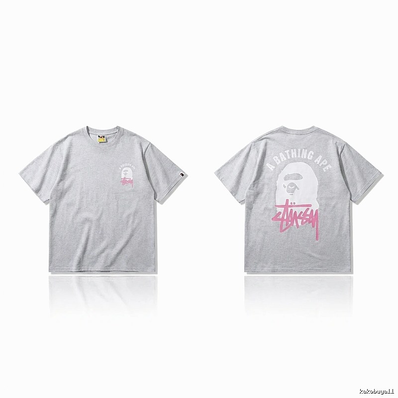 Bape Ape Head Trendy and Cool Style Gray T-shirt