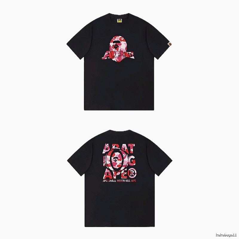 Bape camouflage-style black T-shirt