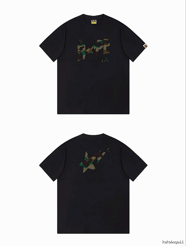 Bape camouflage style black T-shirt