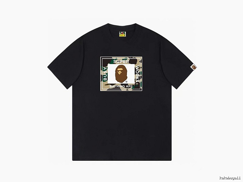 Bape camouflage style black T-shirt