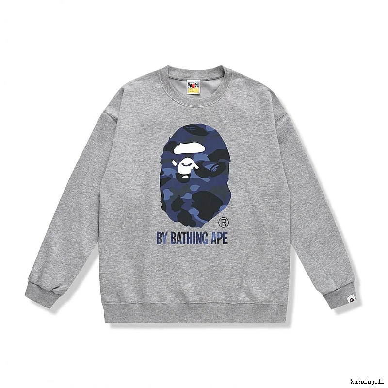 Bape camouflage-style gray sweatshirt