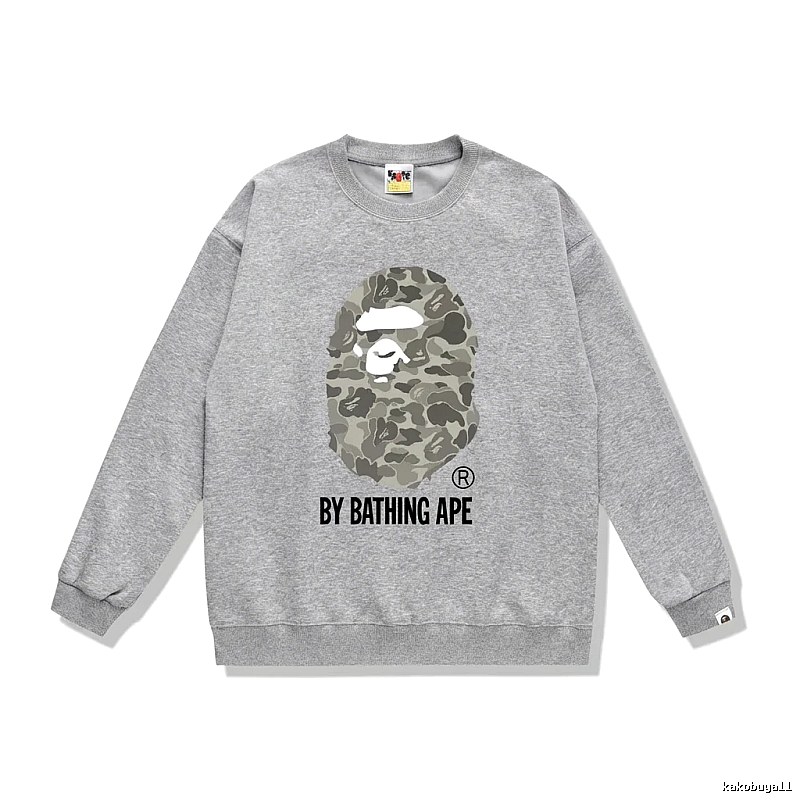Bape camouflage-style grey sweatshirt