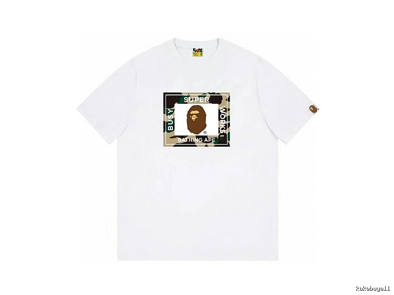 Bape camouflage-style white T-shirt