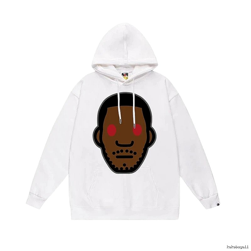 Bape cartoon-style white hoodie
