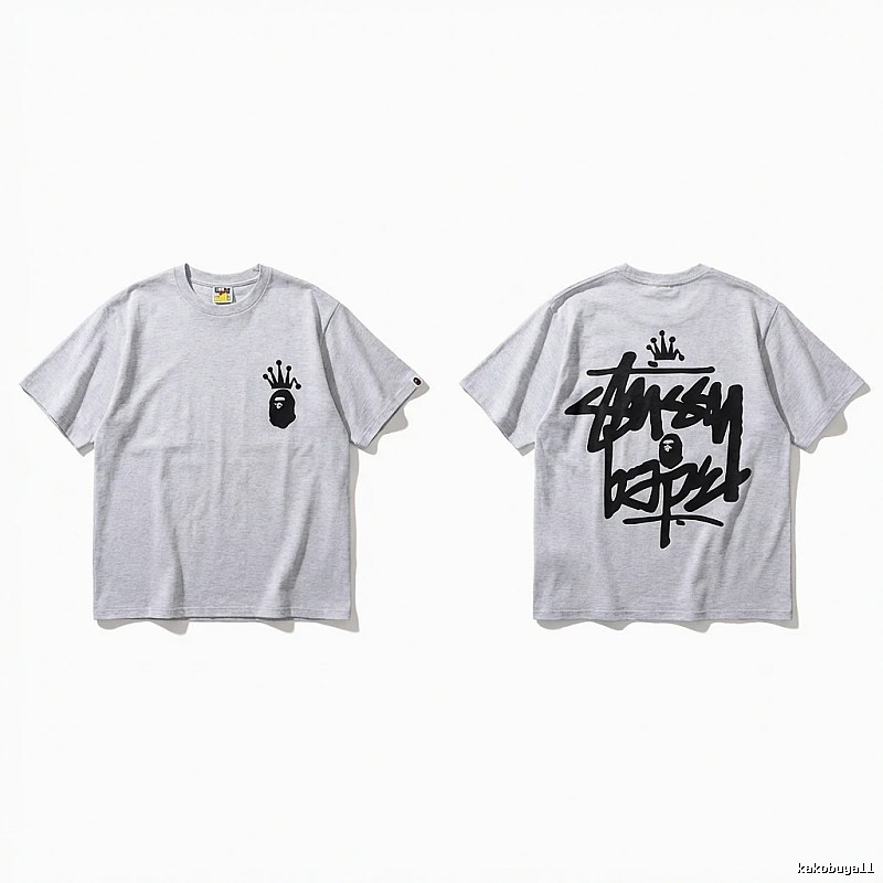 Bape Crown Trendy and Cool Style White T-shirt