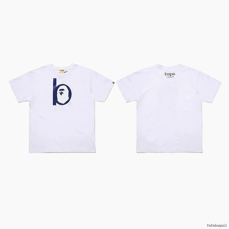 Bape letter trendy white T-shirt
