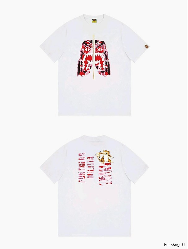 Bape Shark Camouflage Style White T-shirt