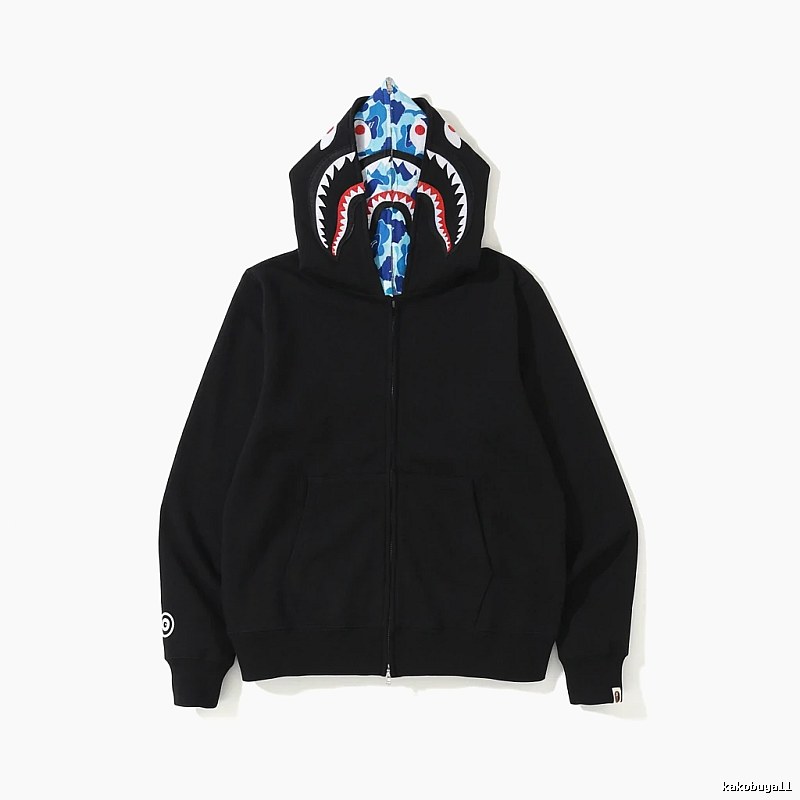 Bape Shark Head Print Black Hoodie