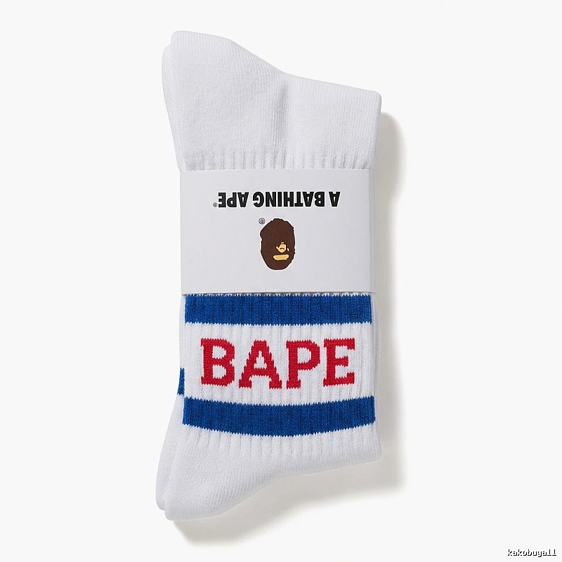 Bape striped trendy white socks