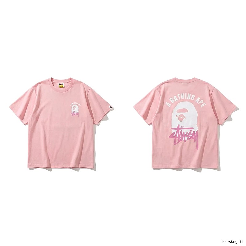 Bape trendy brand pink T-shirt