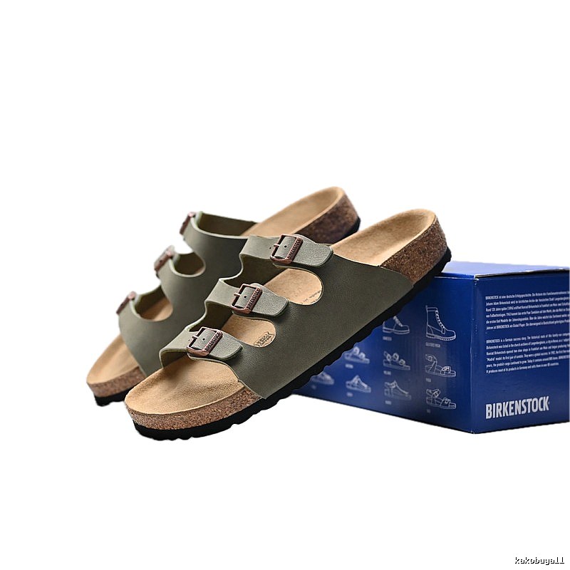 BIRKENSTOCK Casual Retro Army Green Slide Sandals