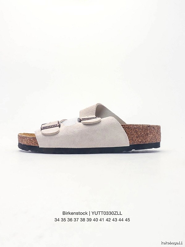 Birkenstock Double Buckle Casual Off-White Slide Sandals