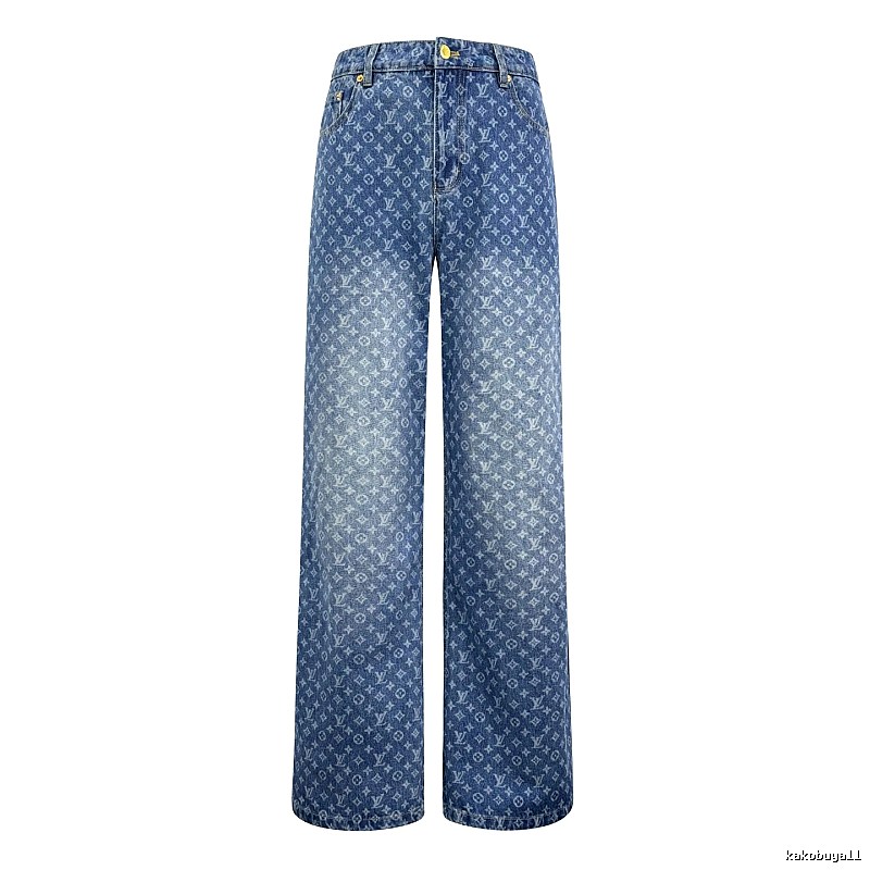 Blue Monogram Knit Pants by CELINE