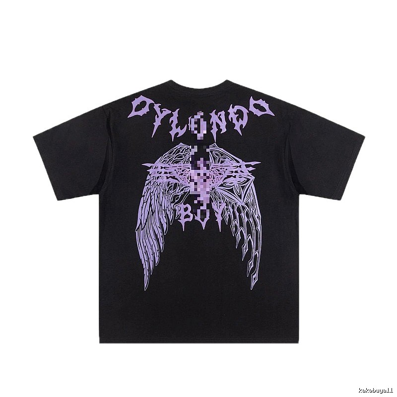 BOY Gothic Wing Print Black Short-sleeve T-shirt