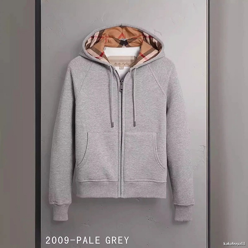 Burberry Casual Zip hoodie Gray Zip Check for Streetwear Looks