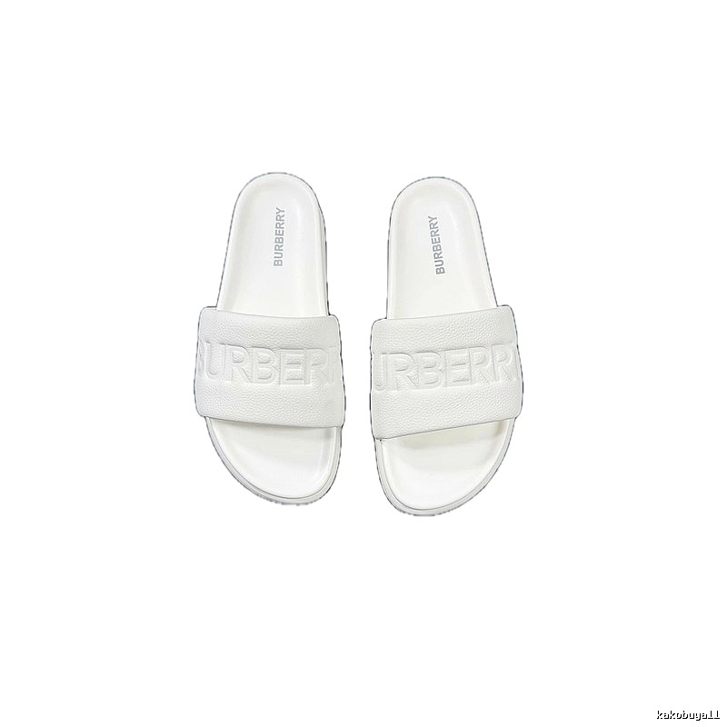 Burberry Embossed Minimalist Style White Slides