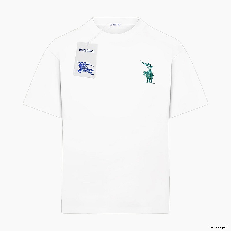 Burberry Equestrian Knight Logo Simple White T-shirt