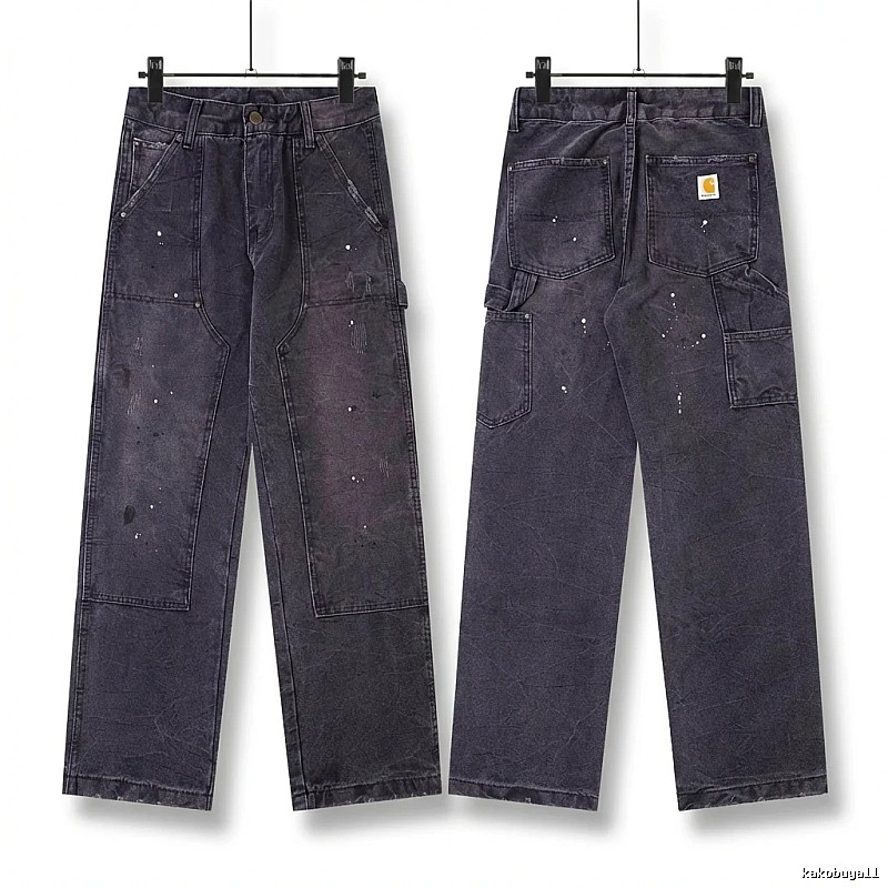 Carhartt workwear-style dark denim jeans