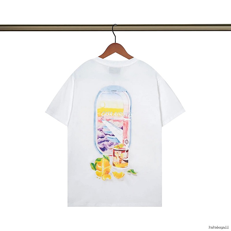 Casablanca Aviation Series Trendy Brand White T-shirt