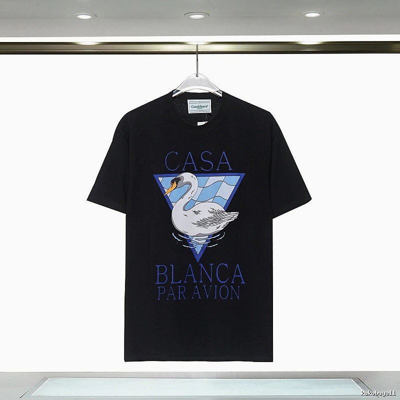 Casablanca black T-shirt with swan print