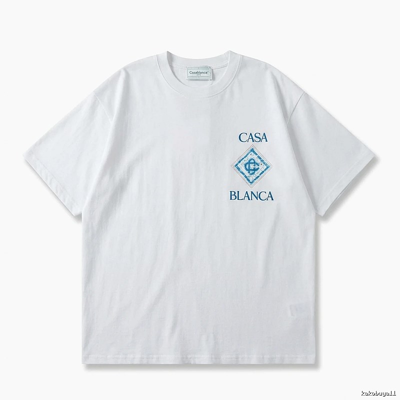 Casablanca Blue and White Minimalist Style T-shirt