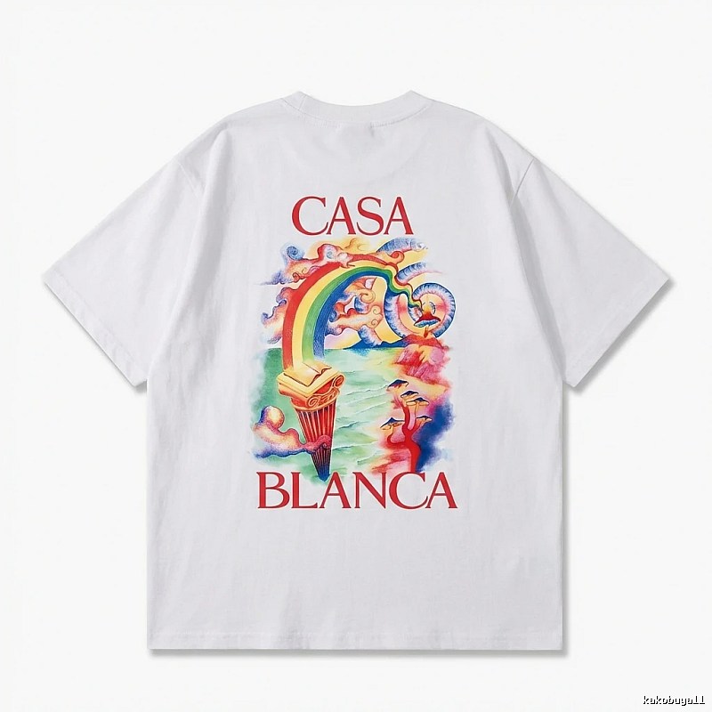 Casablanca Rainbow Print White T-shirt