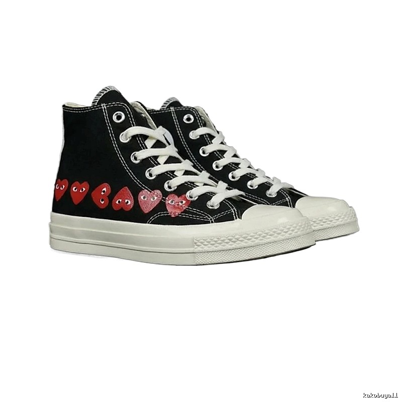 CDG Love Retro Style Black Shoes