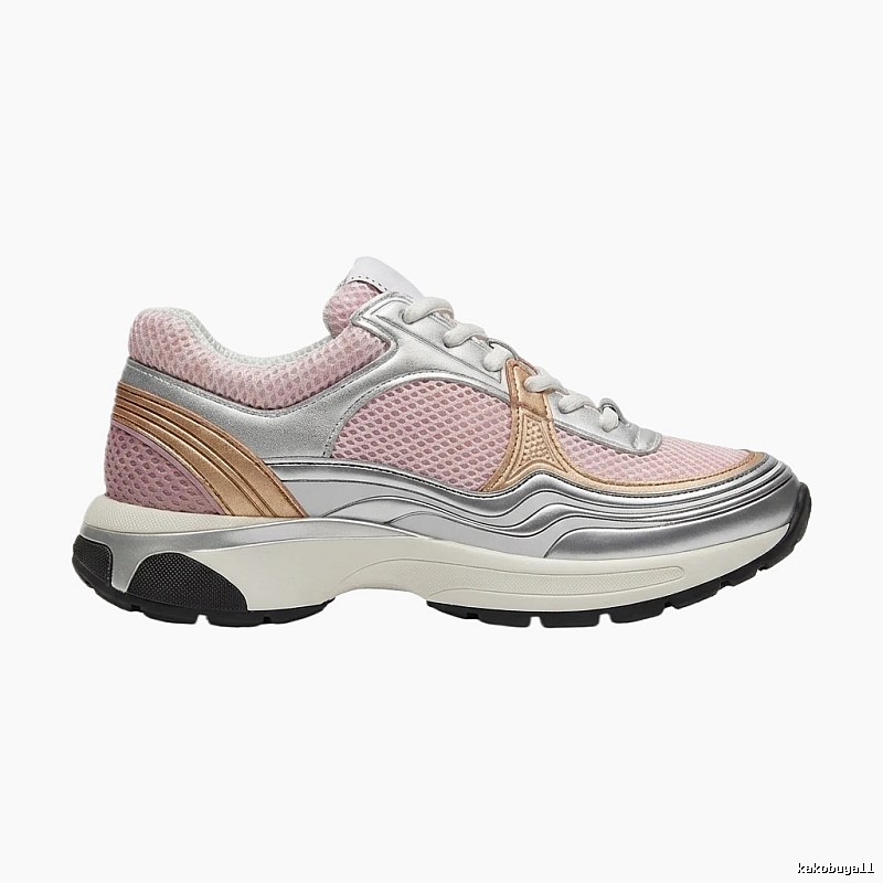 Chanel sporty pink and silver color - block shoes