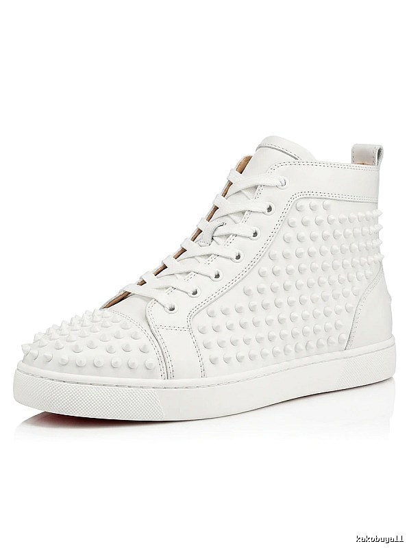 Christian Louboutin rivet trendy and cool white shoes