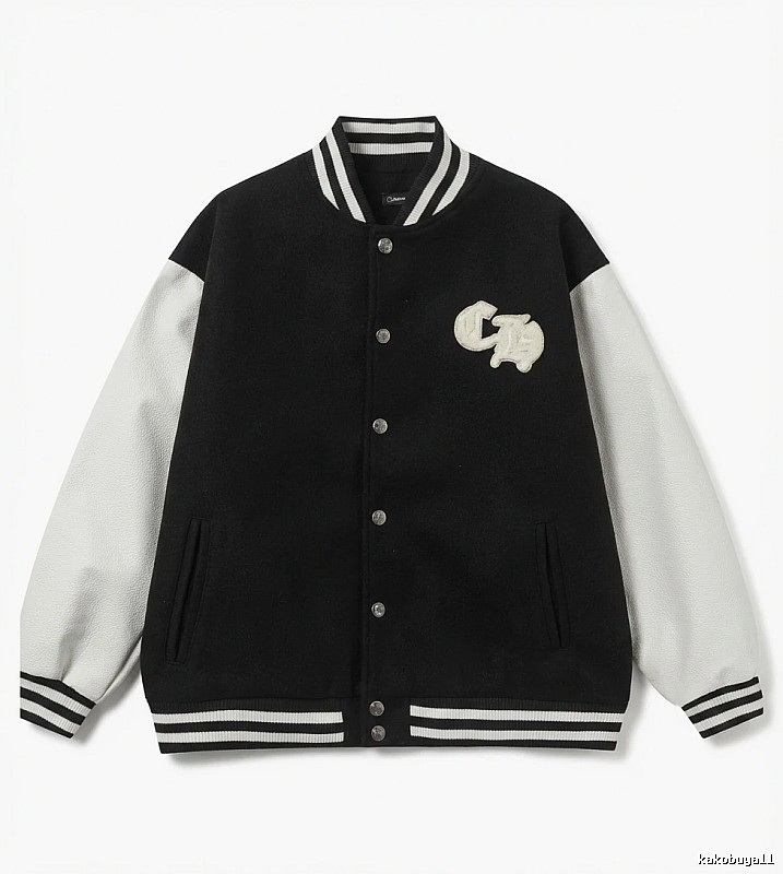 Chrome Hearts baseball jacket with black and white color blocking