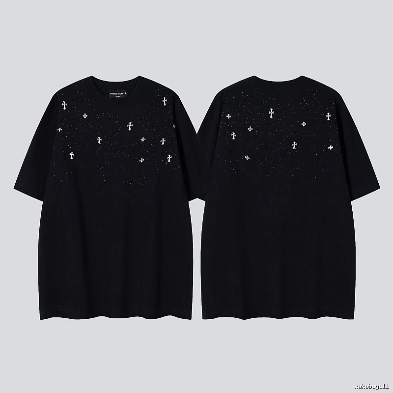Chrome Hearts Cross Embroidered Street Style Black Short-sleeve T-shirt