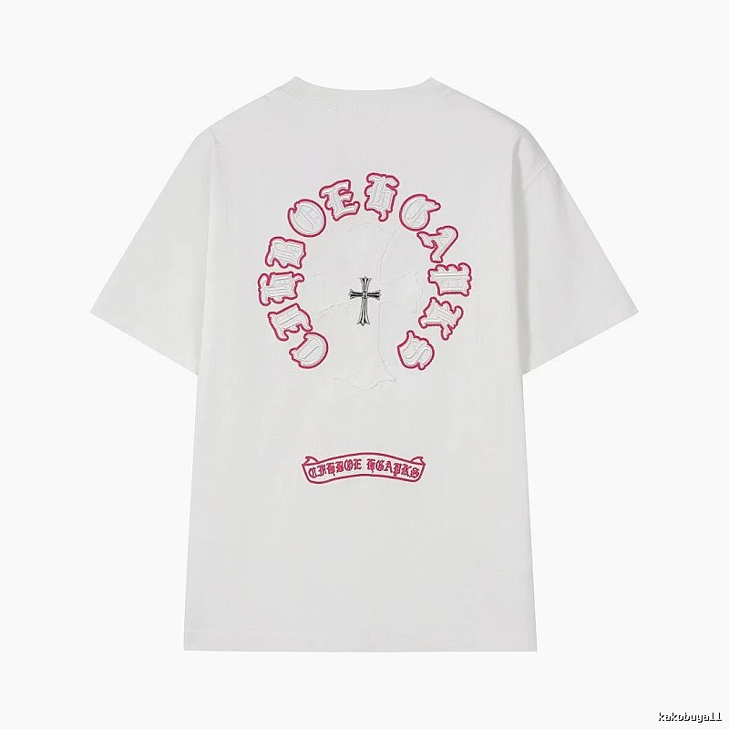 Chrome Hearts Cross Embroidered Street Style White T-Shirt