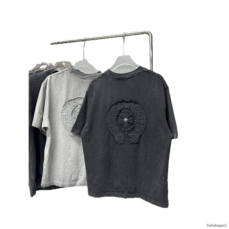 Chrome Hearts Cross-Embroidered Vintage Style Black T-Shirt