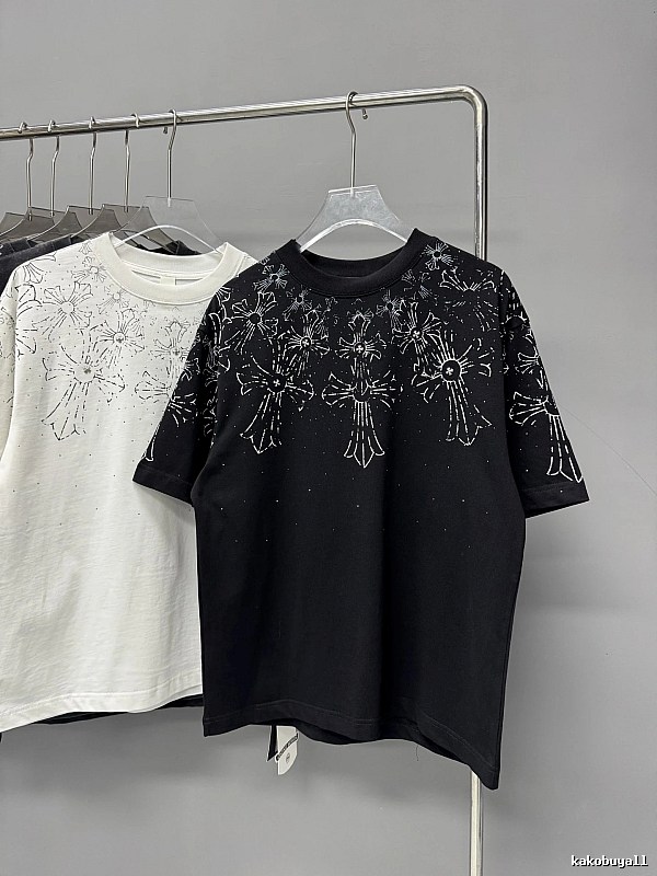 Chrome Hearts Cross Print Street Style Black T-Shirt